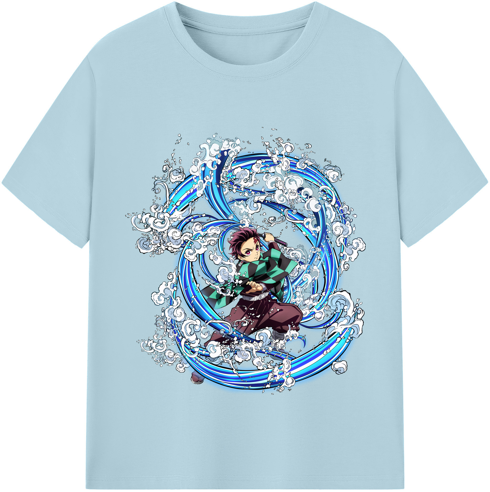 （画像用） 鬼滅の刃 竈門 炭治郎／かまど たんじろう Kamado Tanjirou 綿100％半袖Tシャツ（フロントプリント）